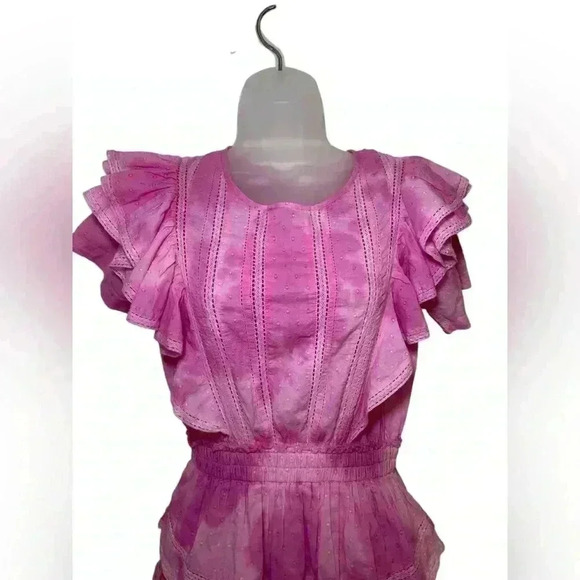 LoveShackFancy Natasha Pink Ruffle Tiered Mini Dress Size P (00) - Picture 5 of 7